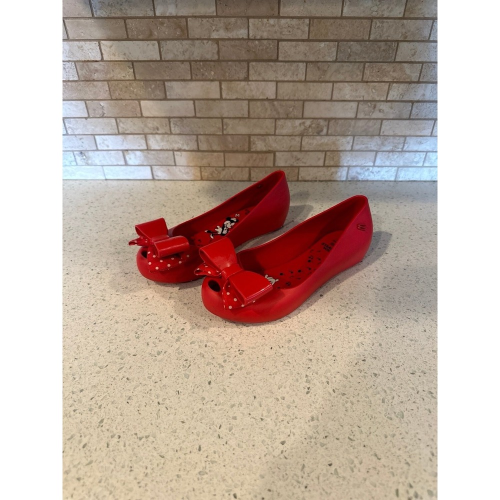 Melissa Steamboat Willie Red Mickey Minnie Mouse Ballet Flats Disney b9